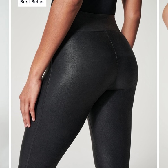 NWT Spanx Faux Leather PETITE Leggings size XL PETITE in Black - Picture 11 of 11